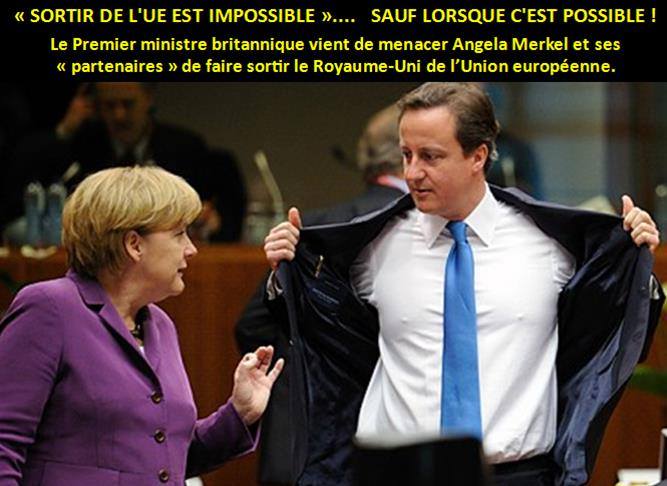 Le Premier ministre britannique vient de menacer ses « partenaires » de faire sortir le Royaume-Uni de l'Union européenne Le Premier ministre britannique vient de menacer ses « partenaires » de faire sortir le Royaume-Uni de l'Union européenne