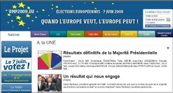 Site internet UMP élections européennes Site internet UMP élections européennes