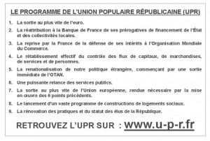 UPR - Bulletin de vote - élections cantonales 2011 - Verso