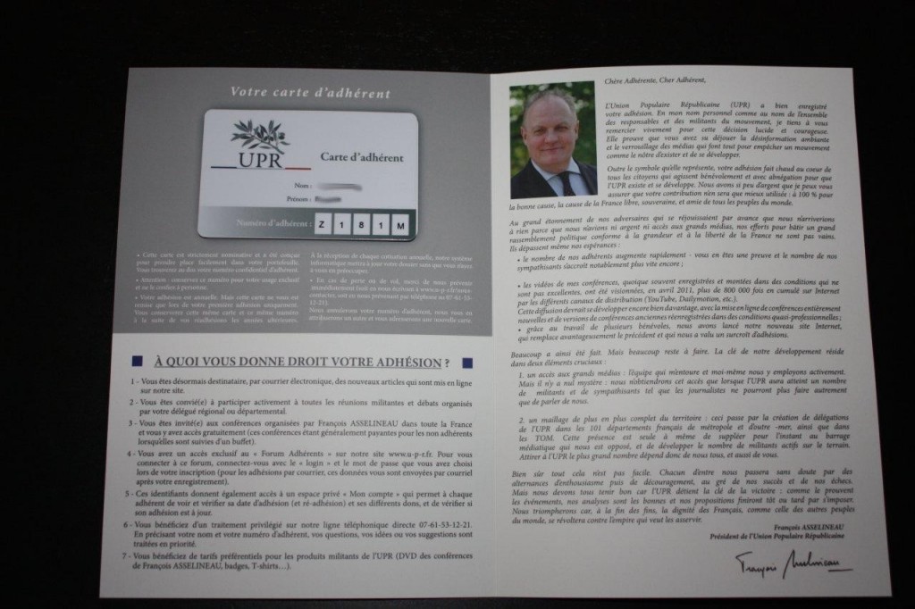 UPR-Carnet de l'adhérent
