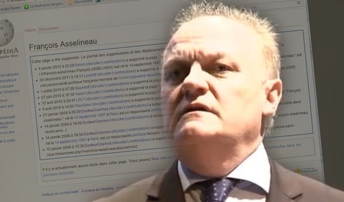 Un candidat à l'élection présidentielle privé de page Wikipédia