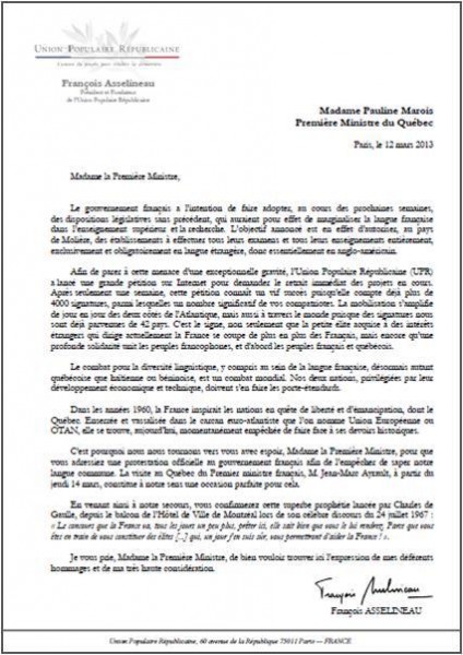 lettre_upr_marois_quebec_asselineau