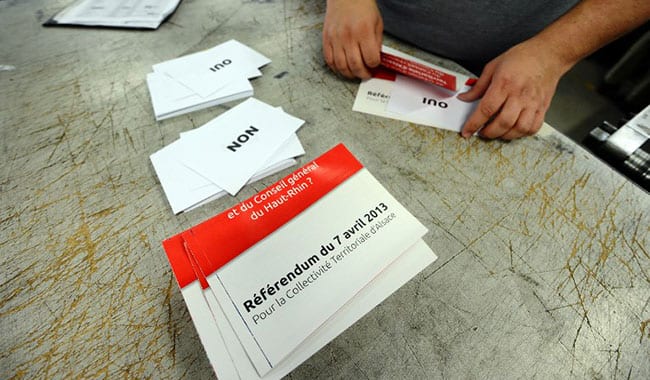 L'UPR se félicite du rejet cinglant du projet de collectivité territoriale unique d'Alsace et appelle à renoncer définitivement au dépeçage de la République française