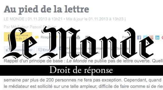 L’UPR demande un droit de réponse au journal Le Monde