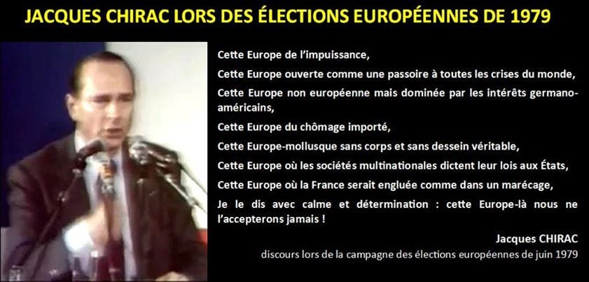 Chirac en 1979 : « une construction non européenne dominée par les intérêts germano-américains »