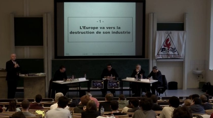 Débat sur la question européenne et la mondialisation à l'Université libre de Bruxelles