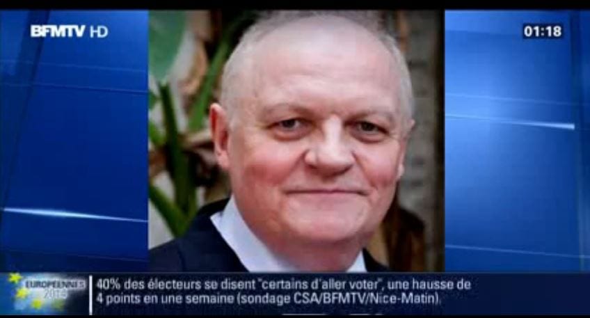 Bref passage de François ASSELINEAU candidat tête de liste européenne UPR pour la circonscription Île-de-France, sur BFMTV dans le cadre des élections européennes
