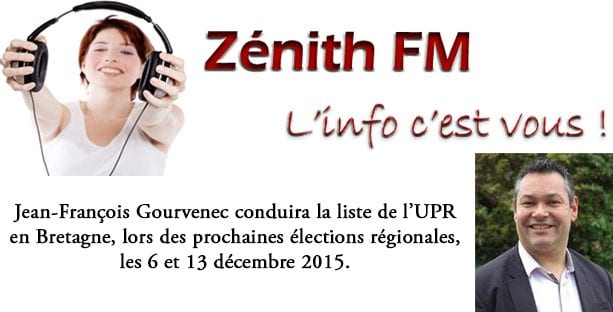 Entretien de Jean-François Gourvenec, candidat UPR aux élections régionales de décembre 2015, sur Zénith FM