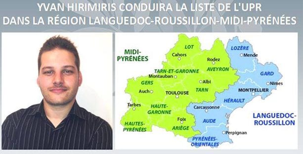Yvan Hirimiris conduira la liste de l'UPR dans la région Languedoc-Roussillon-Midi-Pyrénées