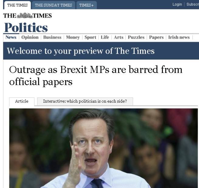 Brexit : David Cameron interdit aux fonctionnaires de préparer des dossiers pour les députés pro-Brexit