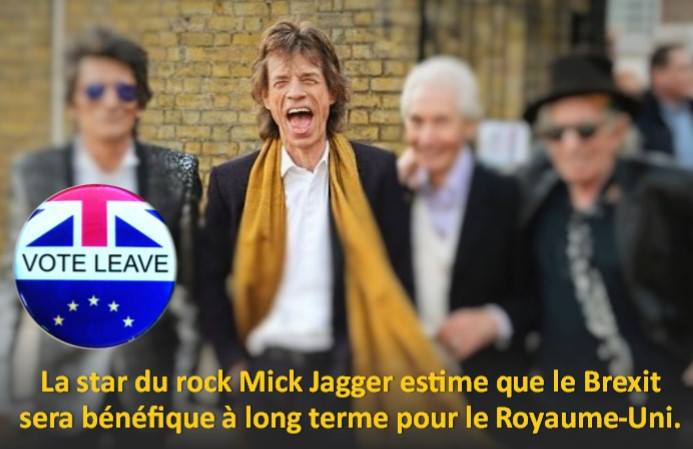 La star mondiale du rock Mick Jagger se déclare en faveur du Brexit – Tous les grands médias français cachent bien entendu cette information