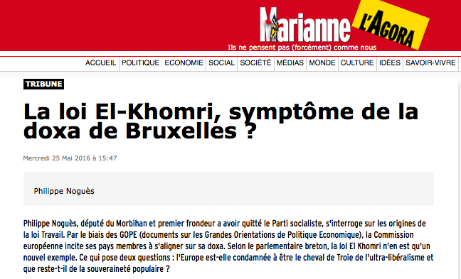 Après 9 ans d'explications fournies par l'UPR, un député PS et le magazine Marianne viennent de découvrir l’existence des GOPÉ et leur rôle dans la loi El Khomri