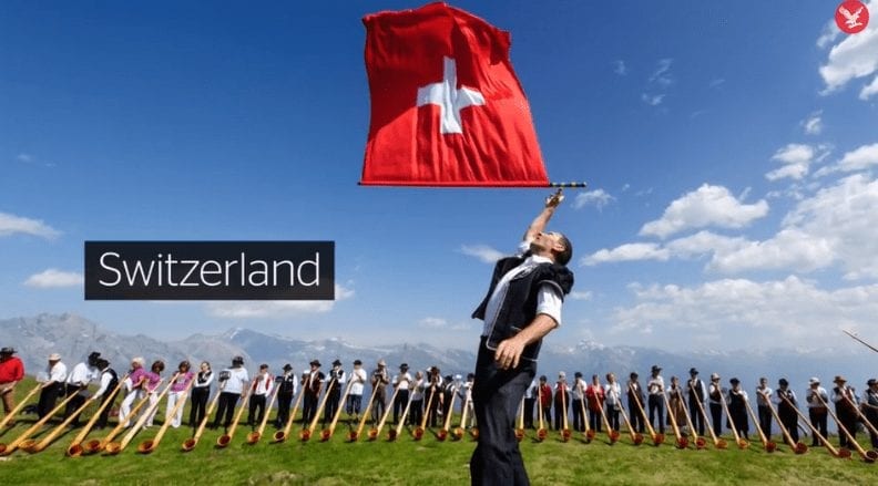 Parmi les 10 seuls États du monde à être totalement en paix, la Suisse est le seul pays d'Europe