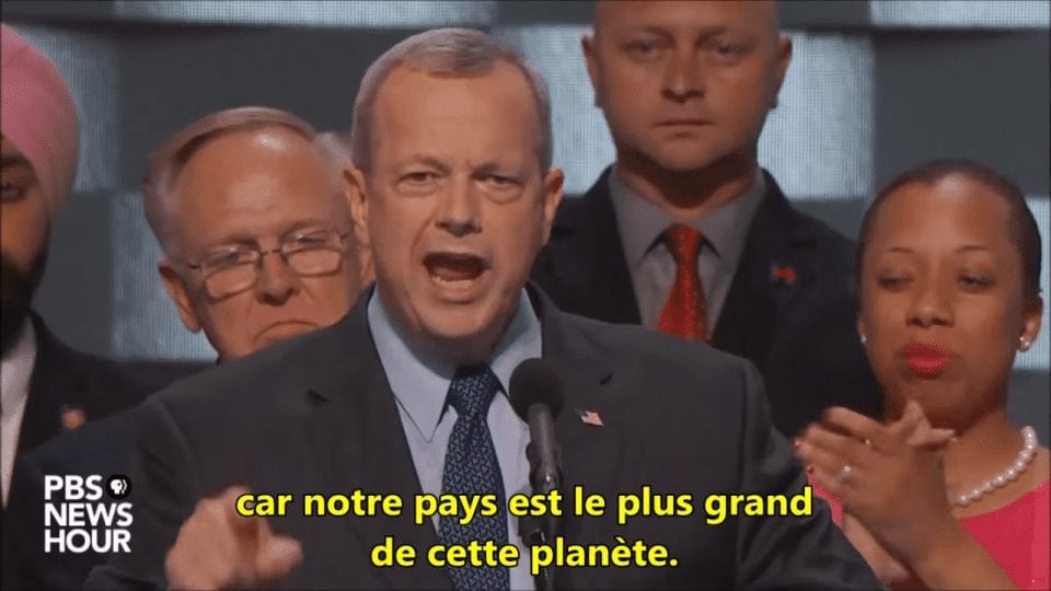 Les hurlements nationalistes et guerriers du général Allen, soutien d'Hillary Clinton