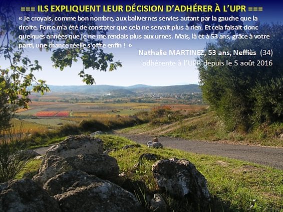 Ils expliquent leur décision d'adhérer à l'UPR