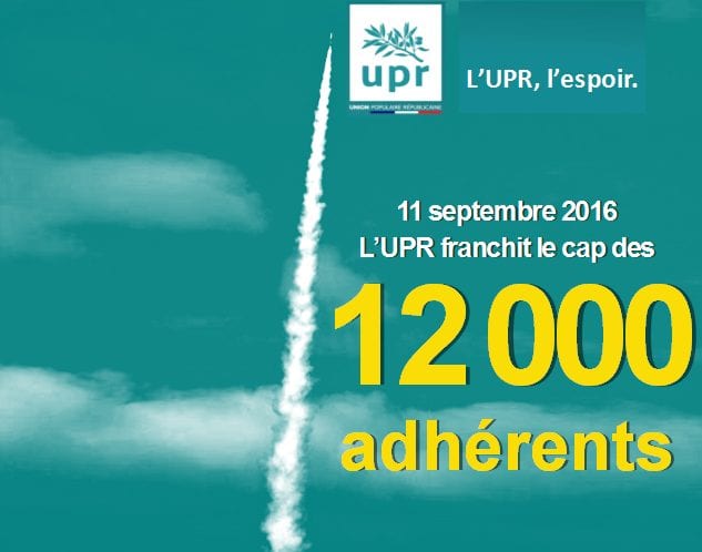 L'UPR vient de franchir le cap des 12 000 adhérents !