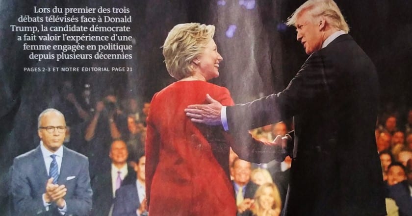 =BON PRÉSAGE POUR TRUMP ?= Le journal français «Le Monde» – le même qui assurait que le Brexit serait battu – affirme que c’est Hillary Clinton qui a remporté le 1er débat télévisé…