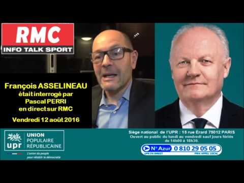 François ASSELINEAU interrogé par Pascal PERRI en direct sur RMC Radio