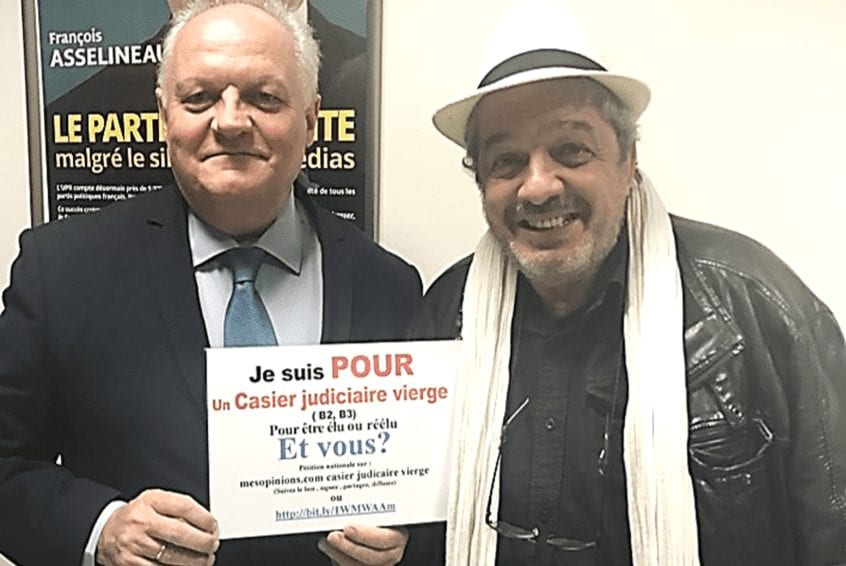 François Asselineau a reçu Philippe Pascot au siège de l’UPR et approuve sa pétition pour que les candidats à un mandat électif aient un casier judiciaire vierge.