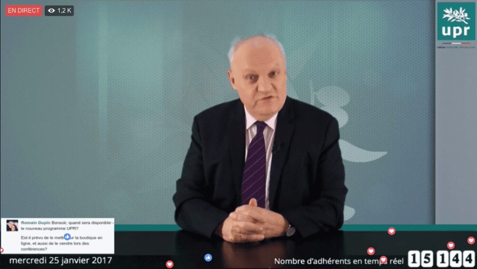 François Asselineau répond en direct à vos questions sur Facebook — 25 janvier 2017