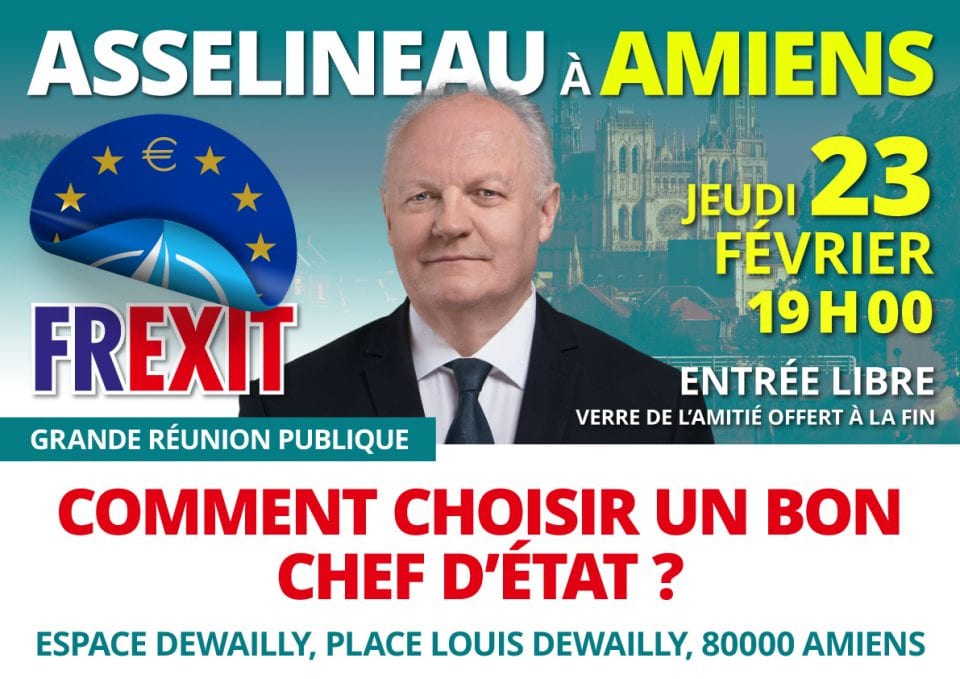 Grande réunion publique de François Asselineau en Picardie, à Amiens (80)