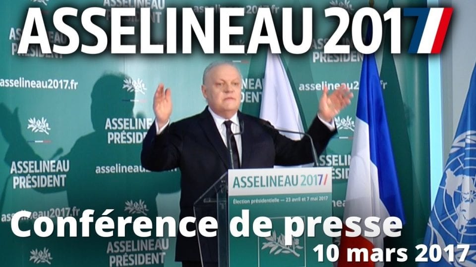 Conférence de presse de François Asselineau du 10 mars 2017 – Déclaration de candidature