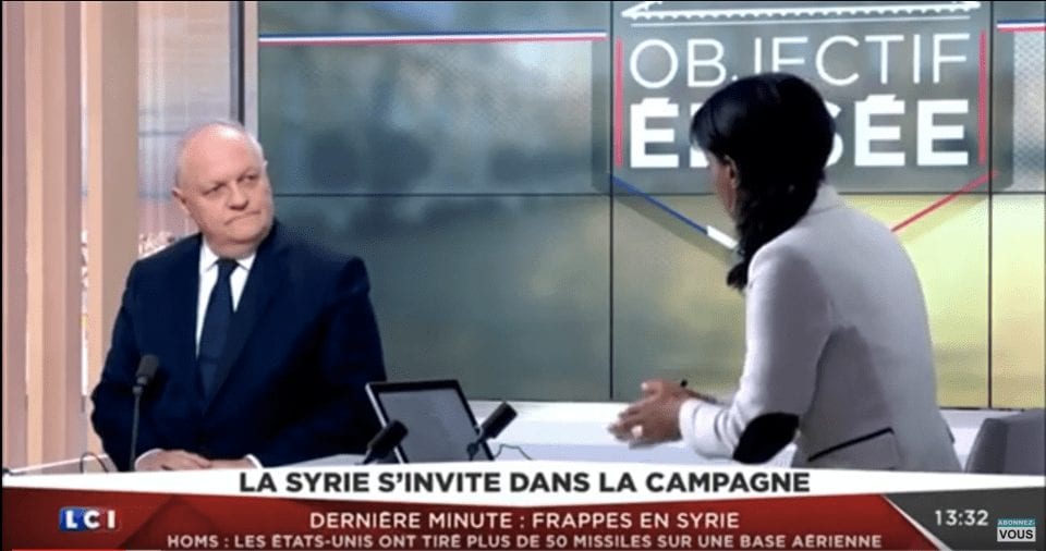 François Asselineau répondait aux questions de Marie-Aline Meliyi sur LCI au sujet de la crise syrienne et du Frexit