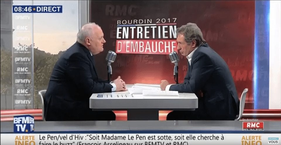 François Asselineau était l'invité de Jean-Jacques Bourdin sur BFMTV et sur RMC