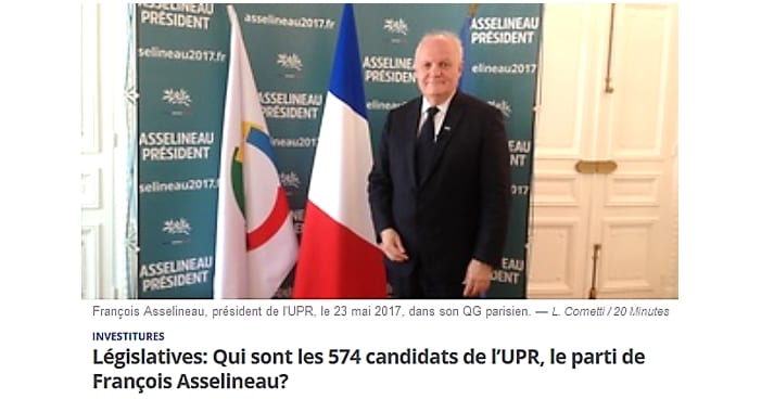 Avec 1 148 candidats dans 574 circonscriptions (574 candidats et 574 suppléants), l'UPR réussit un nouveau tour de force.
