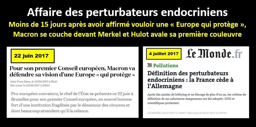 L'affaire des perturbateurs endocriniens prouve encore une fois que ce sont les États qui peuvent protéger les peuples et que c'est l’Europe qui les menace.