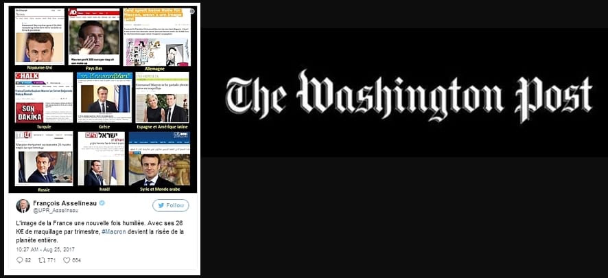 Le Washington Post relaie notre réaction sur les frais de maquillage de Macron