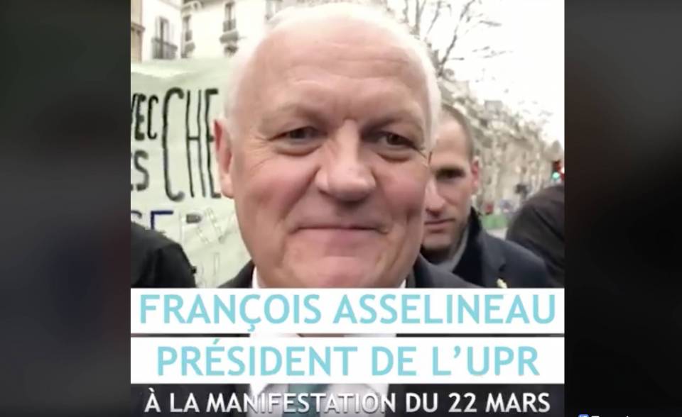 François Asselineau a été interrogé par Yahoo Actualités à l'occasion de la manifestation du 22 mars 2018, à laquelle participait l'UPR.
