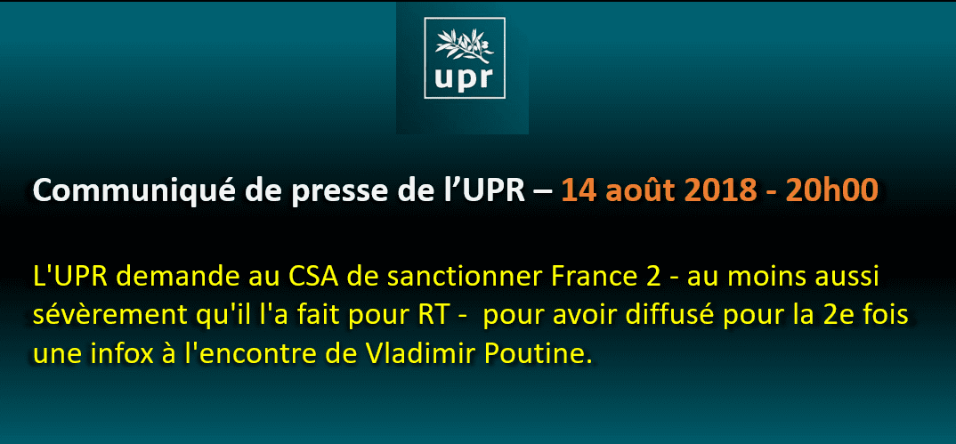 Le CSA doit sanctionner France 2 pour sa seconde diffusion de l'infox sur Poutine