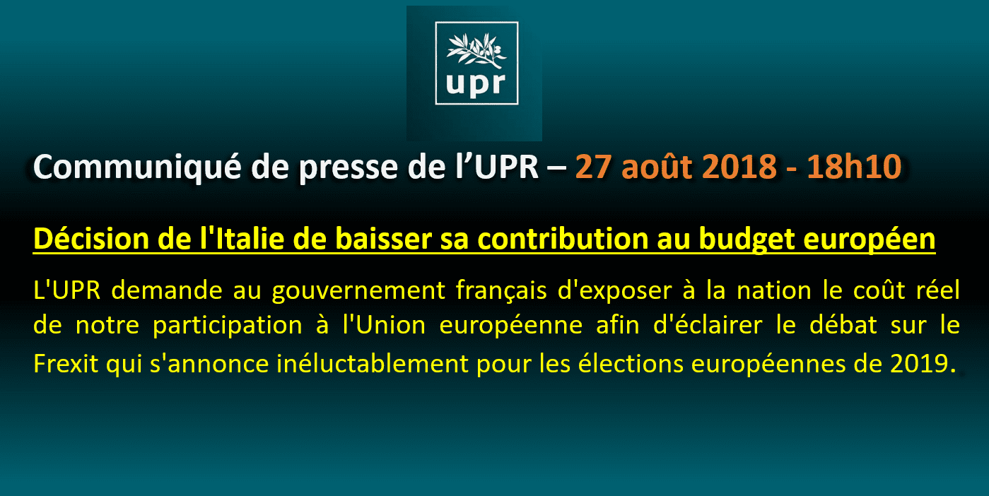 La décision de l'Italie de baisser sa contribution au budget européen