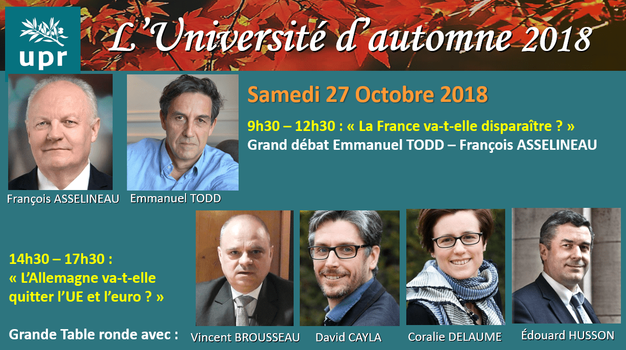 Inscrivez-vous à l’Université d’automne 2018 de l’UPR !