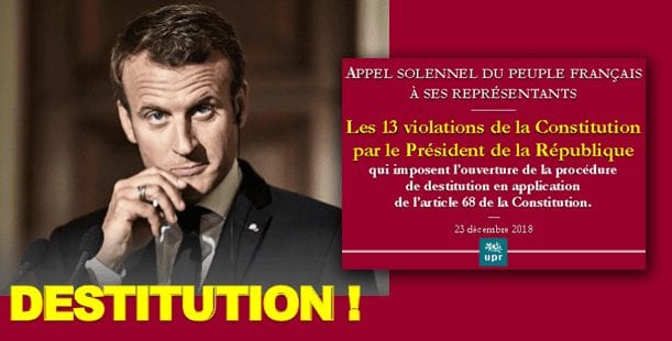 Notre dossier d'appel à lancer la procédure de destitution de Macron