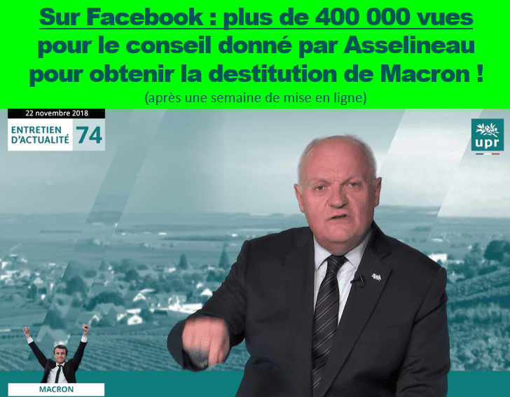 Notre demande de destitution de Macron recueille plus de 400 000 vues sur Facebook