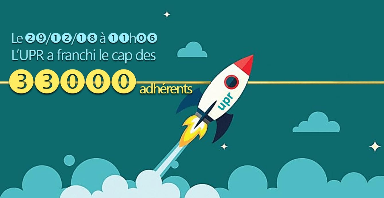L’UPR vient de franchir le cap des 33 000 adhérents !
