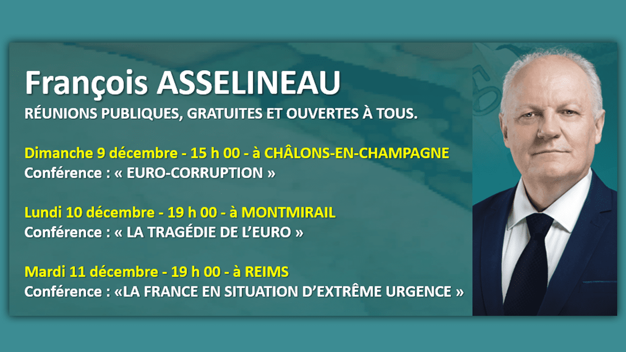 Venez à la rencontre de François Asselineau et découvrez ses conférences, avec ses 3 prochaines dates dans la Marne