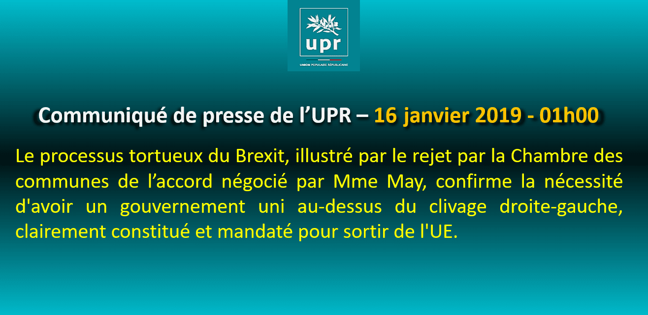 Le rejet de l'accord sur le Brexit par la Chambre des communes