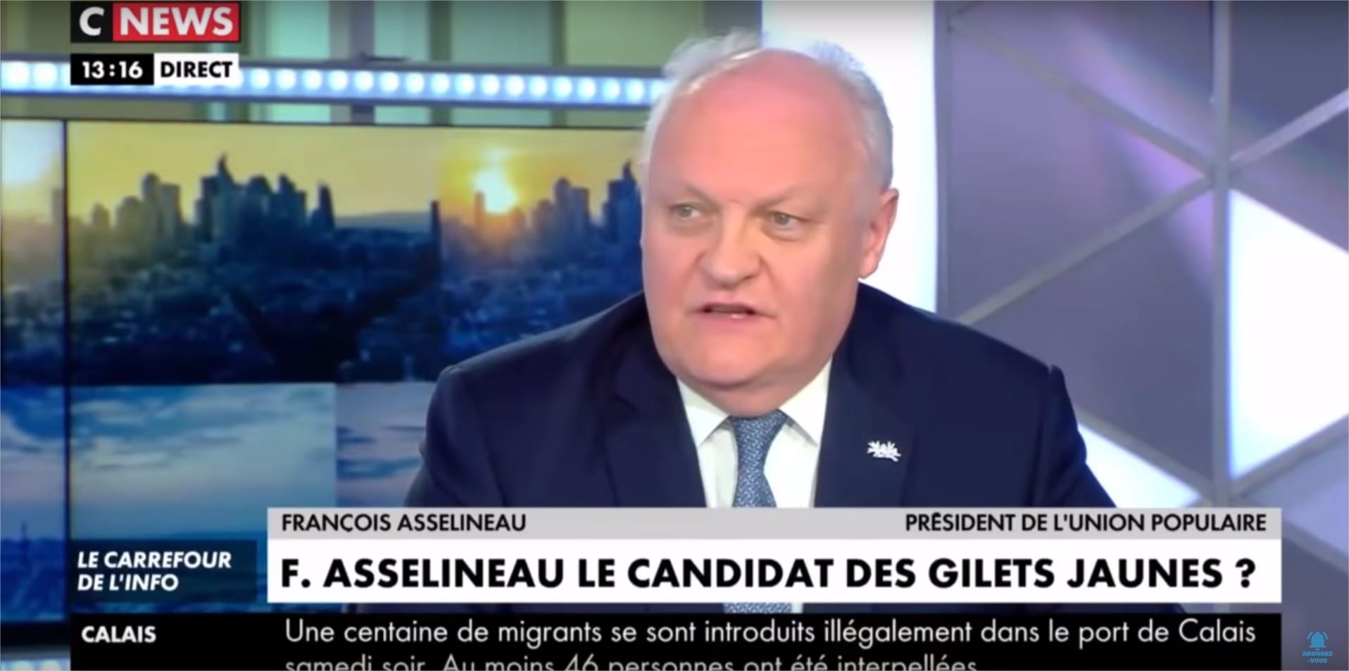 François Asselineau invité d'Antoine Besson sur Cnews – 03/03/2019