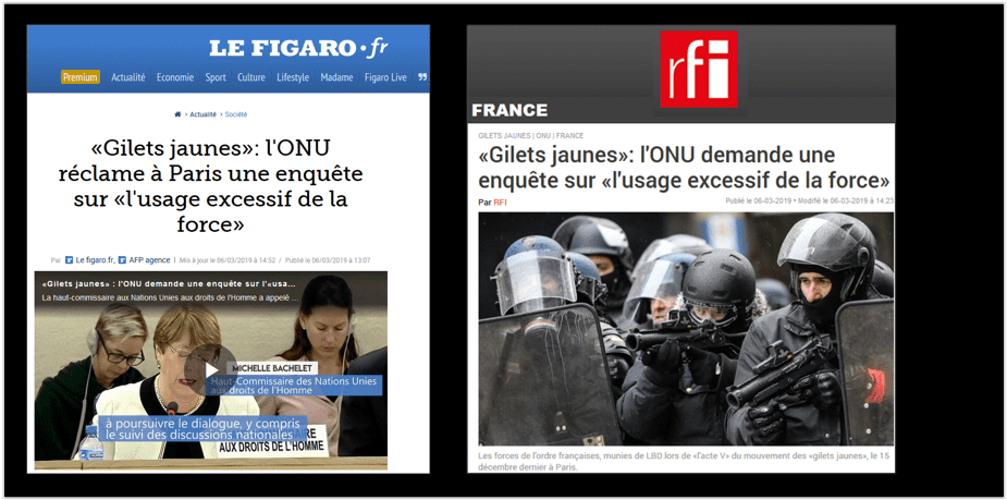 Le Conseil des droits de l'Homme de l'ONU réclame une enquête sur la répression policière en France et condamne « l'usage excessif de la force » du régime de Macron.
