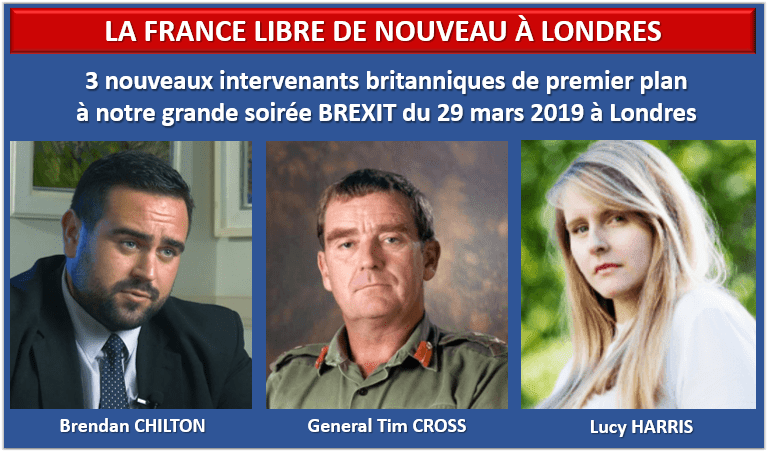 Très bonnes nouvelles pour l'opération « LA FRANCE LIBRE DE NOUVEAU À LONDRES » organisée par l'UPR le 29 mars 2019.