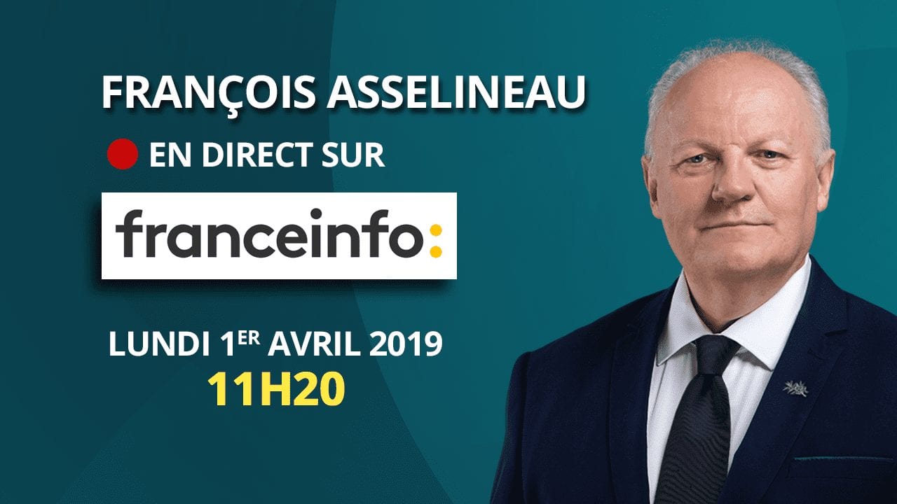 François Asselineau sera l'invité de Gilles Bornstein sur France Info ce 1er avril 2019
