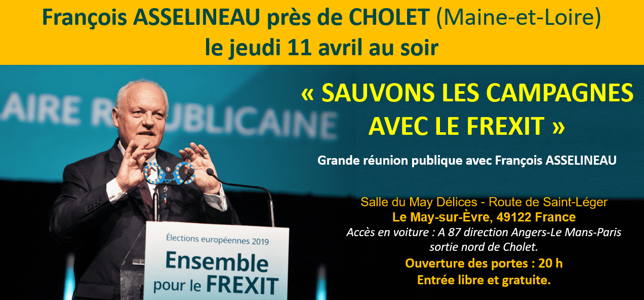 Annonce de la réunion publique à Le May-sur-Evre le 11 avril 2019