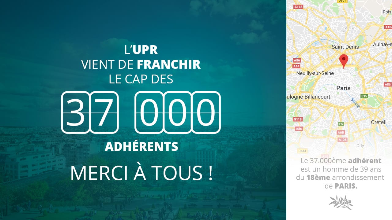 L’UPR vient de franchir le cap des 37 000 adhérents !