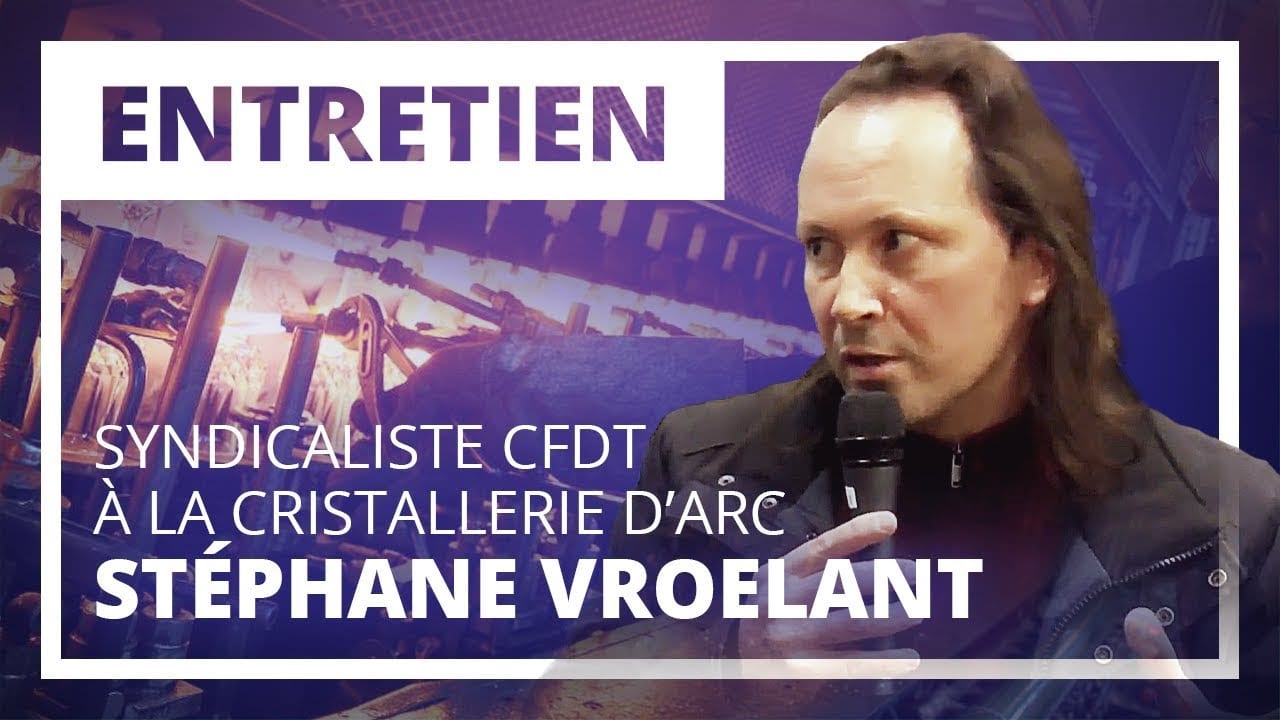Stephane Vroelant, syndicaliste CFTC et employé de la cristallerie d'Arques