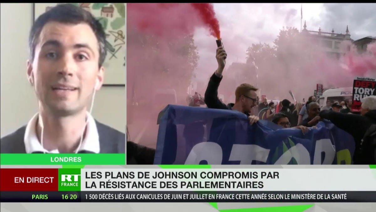 08 septembre 2019 : Dimitri de Vismes, Délégué de l'UPR au Royaume-uni, est interrogé par RT France sur l'état d'avancement du Brexit.