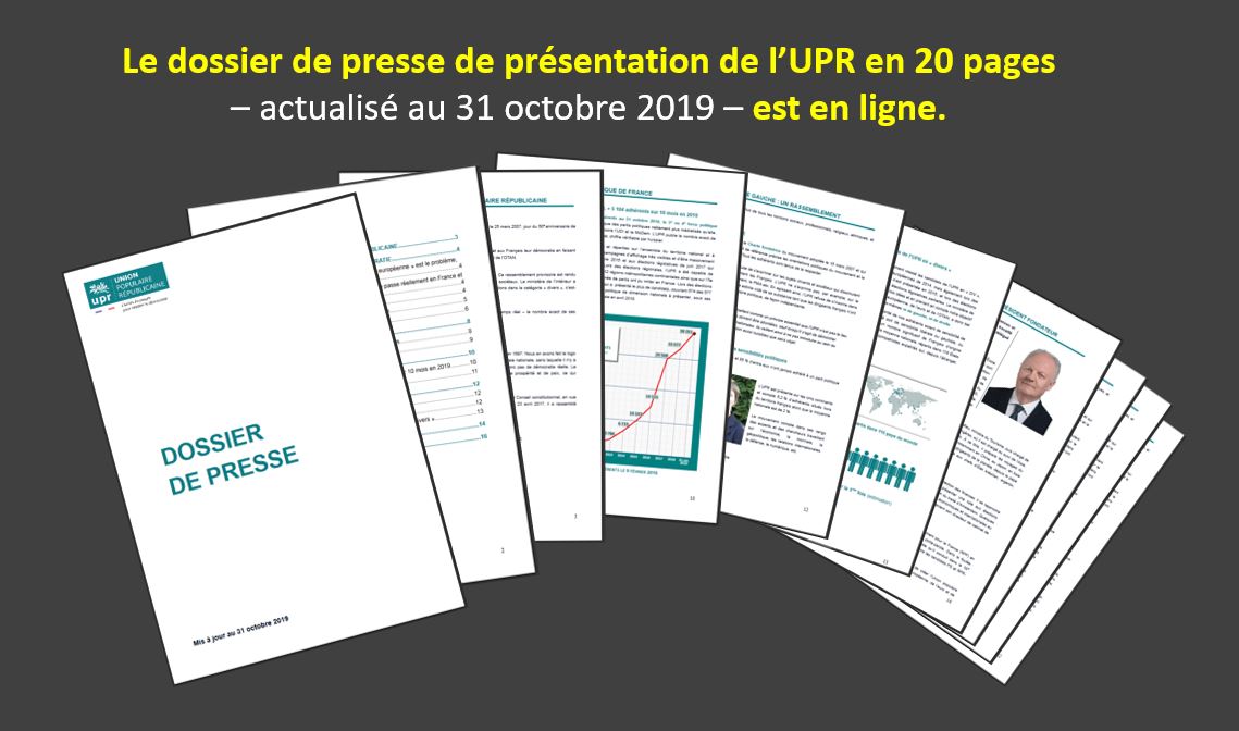 Publication de notre Dossier de presse actualisé au 31 octobre 2019