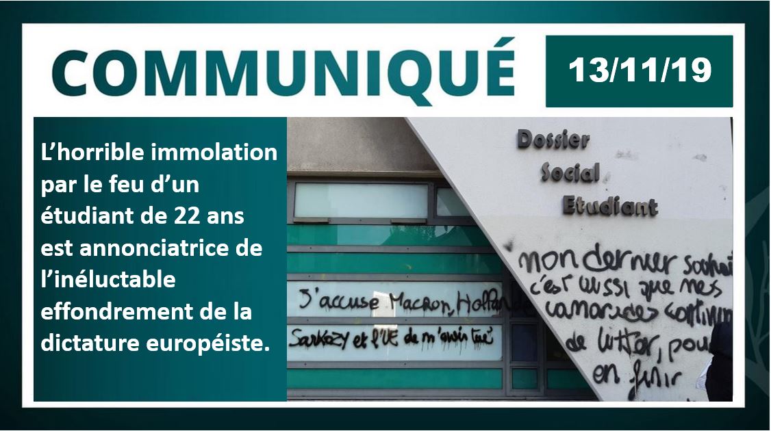 Immolation d'un étudiant de 22 ans : l'effondrement annoncé de la dictature européiste